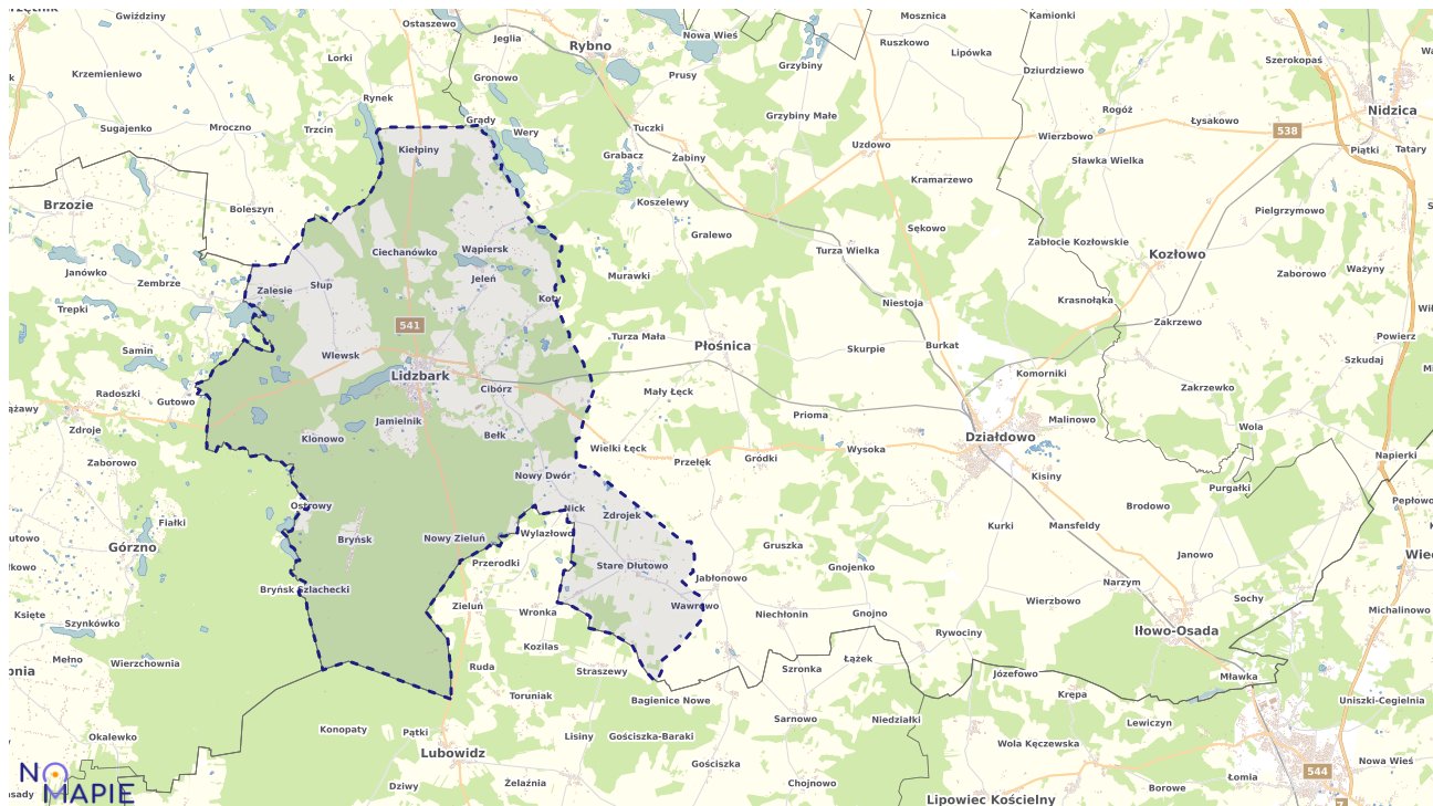 Mapa wyborów do sejmu Lidzbark